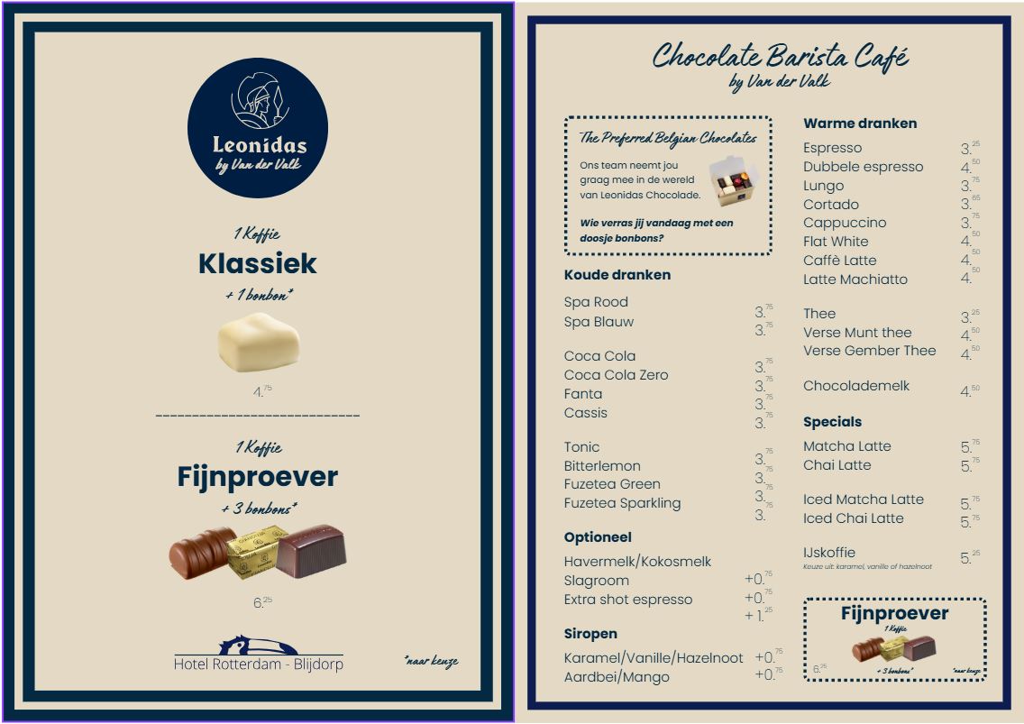 Leonidas by Van der Valk drankenkaart